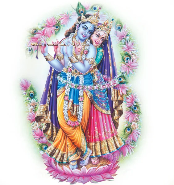 Dios Radhakrishna Señor Indio Krishna Imagen Mitológica India Radhakrishna —  Fotos de Stock