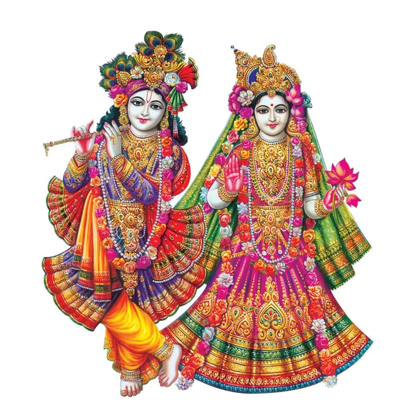 하나님 Radhakrishna Lord Krishna 인도의 신화적 이미지 Radhakrishna — 스톡 사진