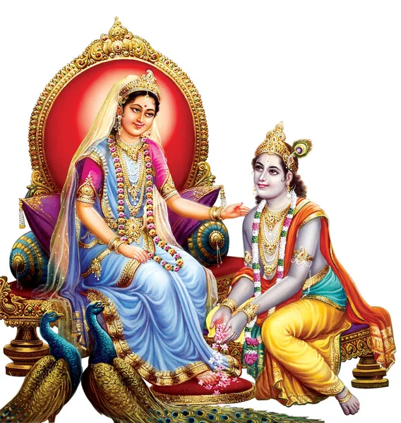 Dios Radhakrishna Señor Indio Krishna Imagen Mitológica India Radhakrishna —  Fotos de Stock