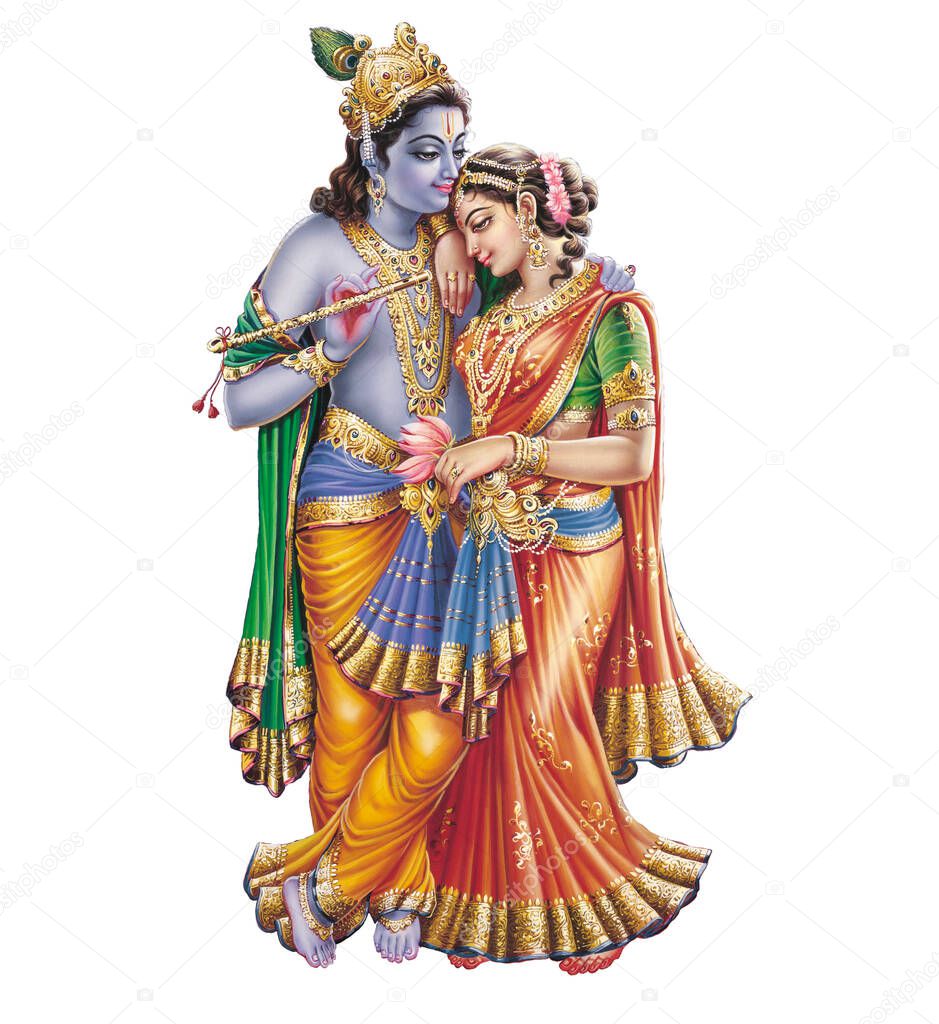 God Radhakrishna, Indian Lord Krishna, Indian Mythological Image of Radhakrishna