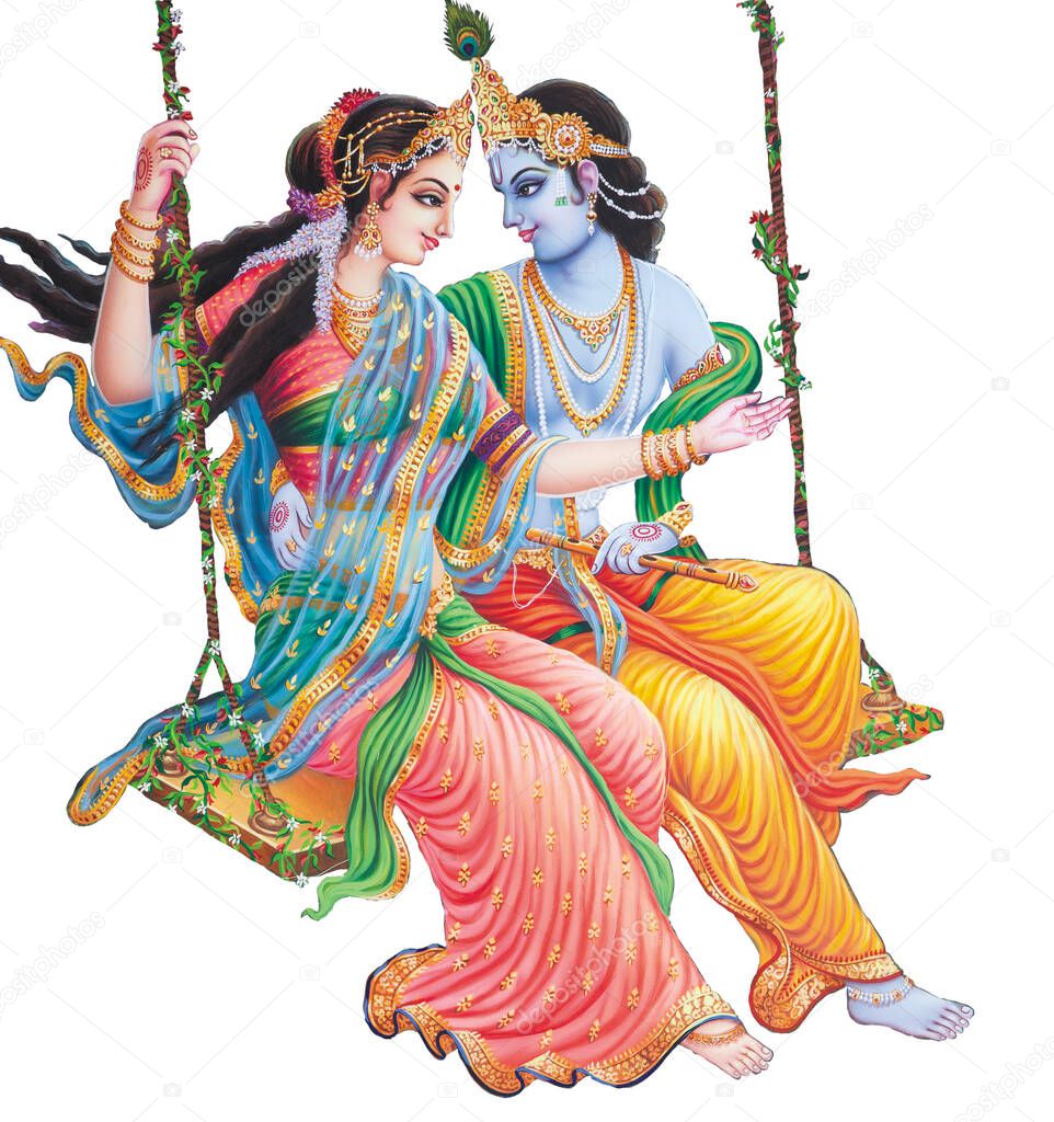 God Radhakrishna, Indian Lord Krishna, Indian Mythological Image of Radhakrishna