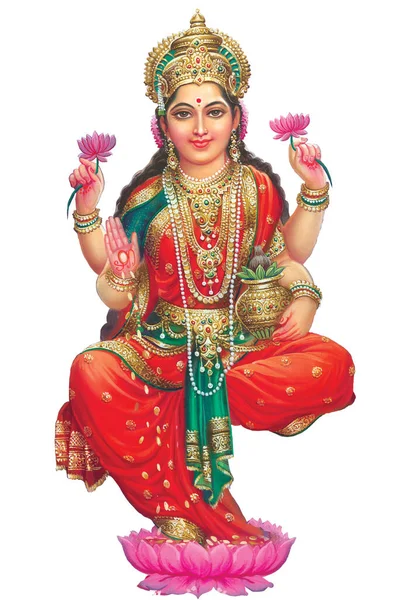 Hindu Cosmos Maha Laxshmi Rikedomens Gudinna — Stockfoto