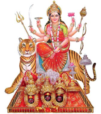 Jai Mata Di, Tanrıça Durga Stok Fotoğrafları Bir matbaadan