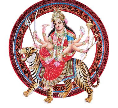 Jai Mata Di, Tanrıça Durga Stok Fotoğrafları Bir matbaadan