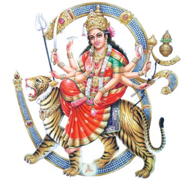 Jai Mata Di, Tanrıça Durga Stok Fotoğrafları Bir matbaadan