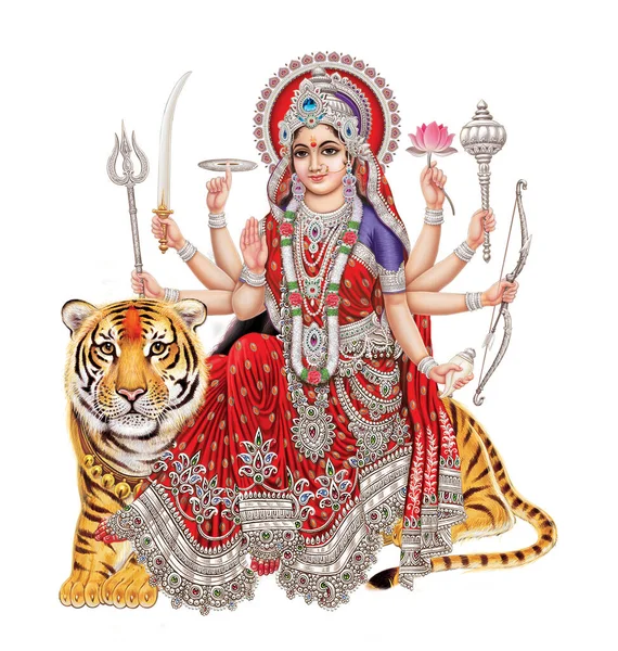 Jai Mata Θεά Durga Φωτογραφία Απόθεμα Από Ένα Τυπογραφείο — Φωτογραφία Αρχείου