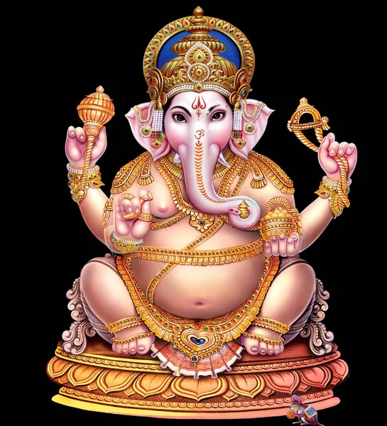 Indyjski Bóg Ganesha Indyjski Lord Ganesh Indyjski Mitologiczny Obraz Ganeshy — Zdjęcie stockowe