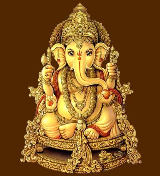 Indian God Ganesha, Indian Lord Ganesh, Indian Mythological Image of Ganesha.