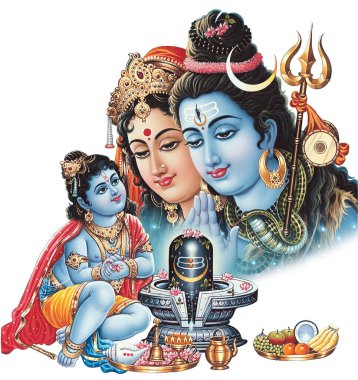 Yüksek çözünürlüklü Hindu mitolojisi. Lord Shiva 'nın resmi.