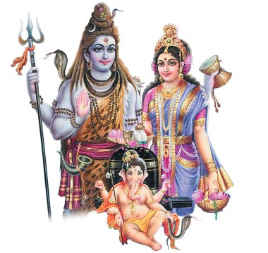 Yüksek çözünürlüklü Hindu mitolojisi. Lord Shiva 'nın resmi.