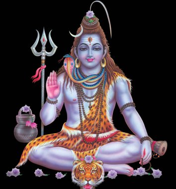 Yüksek çözünürlüklü Hindu mitolojisi. Lord Shiva 'nın resmi.