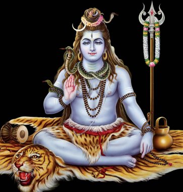 Yüksek çözünürlüklü Hindu mitolojisi. Lord Shiva 'nın resmi.