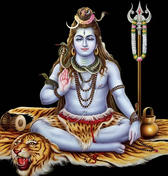 Yüksek Çözünürlüklü Hindu Mitolojisi Lord Shiva Nın Resmi — Stok fotoğraf