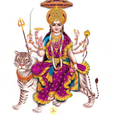 Jai Mata Di, Tanrıça Durga Stok Fotoğrafları Bir matbaadan
