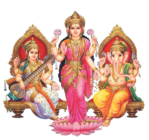 印度教宇宙Maha Laxshmi 财富之神 — 图库照片