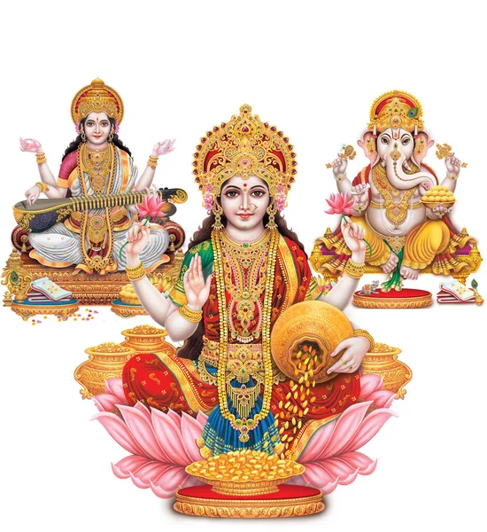 Cosmos Hindus Maha Laxshmi Deusa Riqueza — Fotografia de Stock