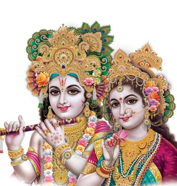 Hindistan Tanrısı Radhakrishna, Hindistan Lordu Krishna, Hindistan Mitolojik Radhakrishna Görüntüsü.