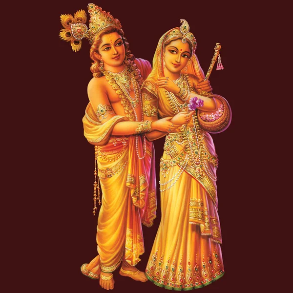 Indischer Gott Radhakrishna Indischer Lord Krishna Indisches Mythologisches Bild Von — Stockfoto
