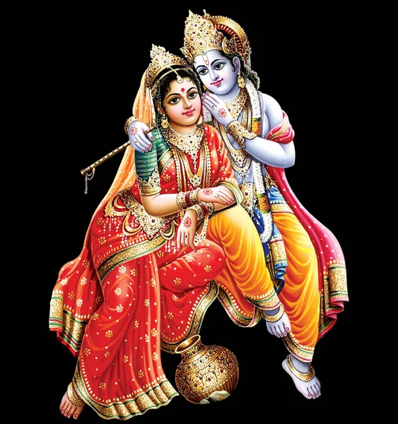 印度神Radhakrishna Indian Lord Krishna Indian Mythological Image Radhakrishna — 图库照片