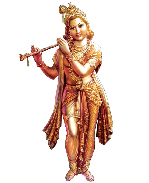 Dio Indiano Signore Krishna Con Suo Flauto Fare Melodie Magiche — Foto Stock