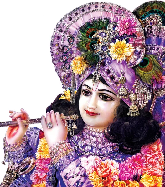 Dios Indio Señor Krishna Con Flauta Haciendo Melodías Mágicas —  Fotos de Stock