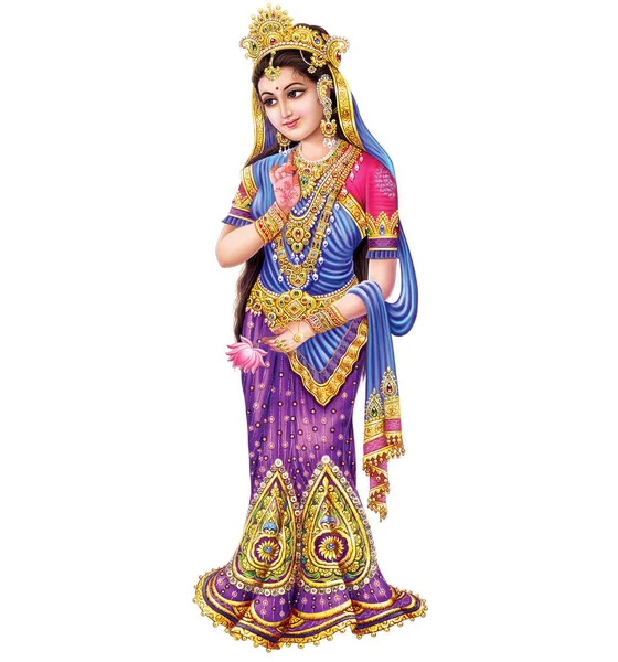 Radha Utan Krishna Från Indiska Måleriet — Stockfoto