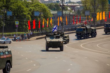 Geçit töreni. Zafer Bayramı. 9 Mayıs, Rus silahlı kuvvetleri, askeri teçhizat.