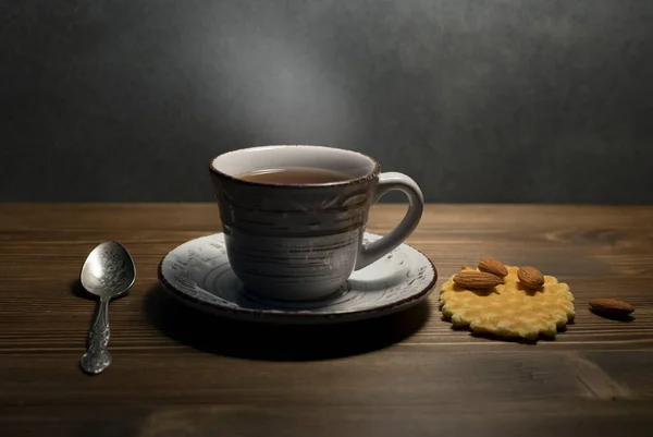 Cup Tea Strong Tea Aroma Morning Begins — Stock Photo, Image