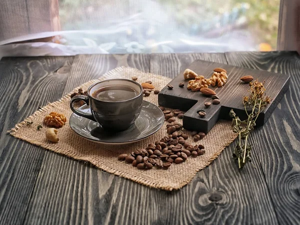 Cup Coffee Aroma Coffee Morning Begins — Stock Photo, Image