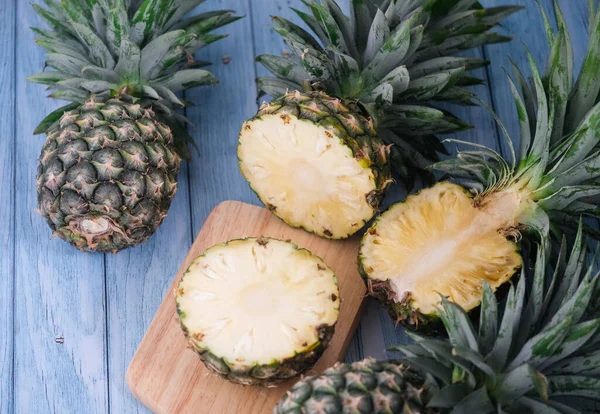 Fresh pineapples from the farm, come from the market, placed in the kitchen.