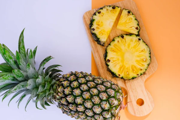 Fresh pineapples from the farm, come from the market, placed in the kitchen.