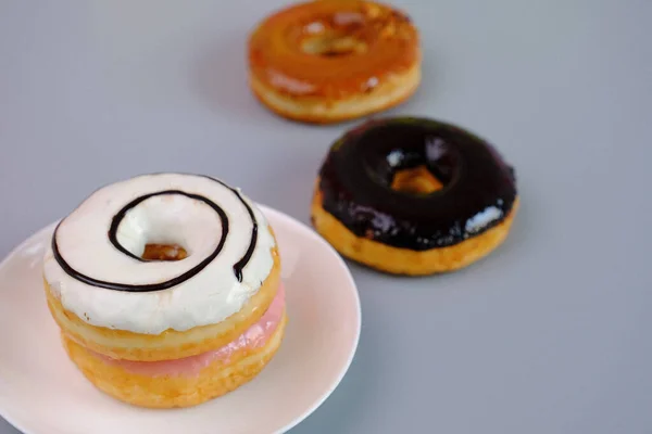 Donut Ett Mellanmål Som Säljs Överallt Gatan Och Mycket Populär — Stockfoto