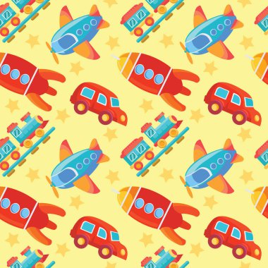 Çocuk oyun teknesini dolduruyor. Bütün oyuncakları eğitiyor.