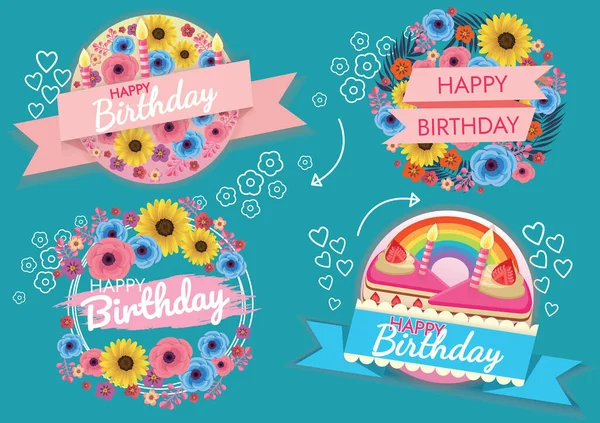 Lindo Cumpleaños Fondo Ilustración Diseño Para Tarjeta Cumpleaños — Vector de stock