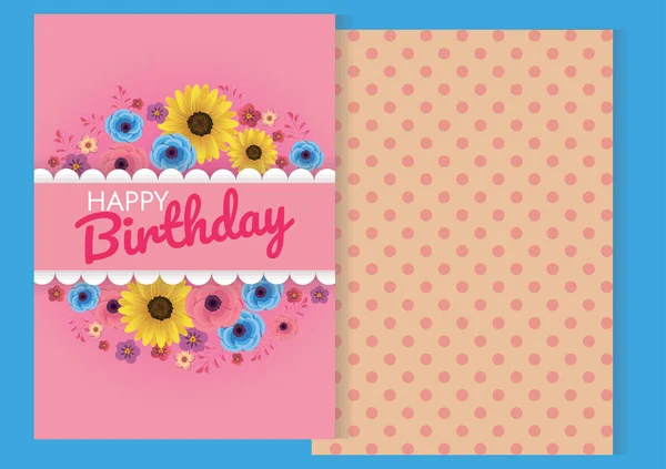 Colourful Birthday Background Illustration Design Card — Stock Vector