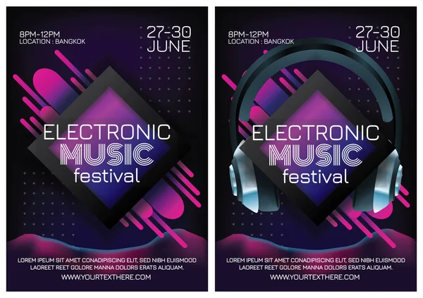 Gece partisi için müzik festivali posteri