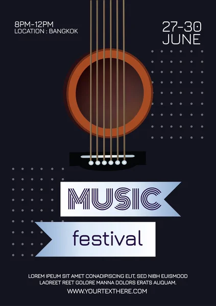 Gece partisi için müzik festivali posteri