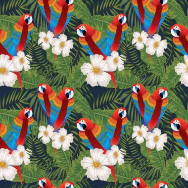 Tropik, dikişsiz sanat güzel dekorasyon şablonu