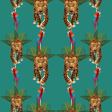 Tropik, dikişsiz sanat güzel dekorasyon şablonu