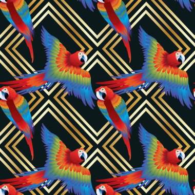 Tropik, dikişsiz sanat güzel dekorasyon şablonu