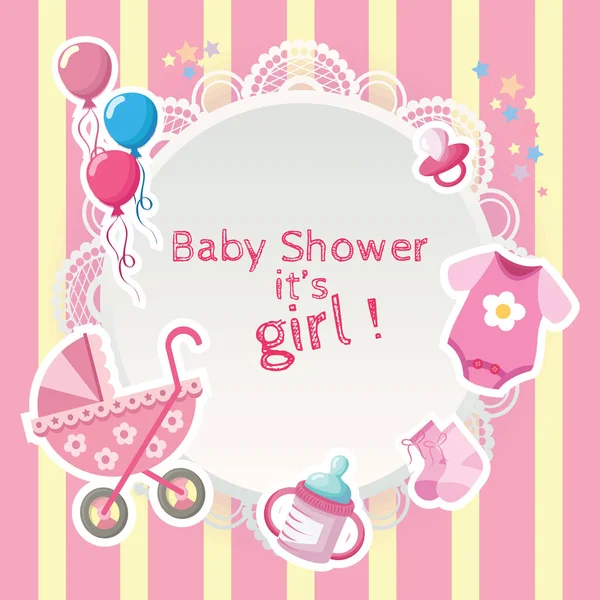 Newborn Stuff Baby Shower Baby — Stock Vector
