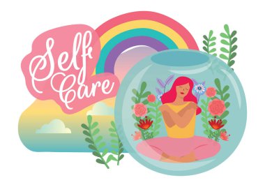 Kişisel bakım kavramı kendini sev. 