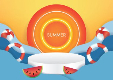 özel yaz indirimi podyum vektör sanat arka planı 