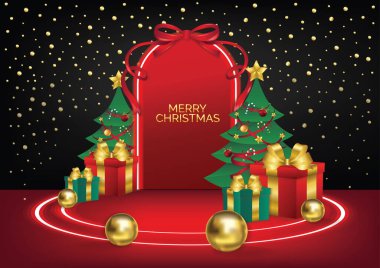 Noel podyumu sanat arka plan vektörü