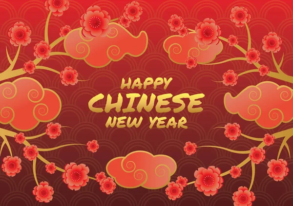 Çin 'in yeni yıl sanat vektörü arka planı 