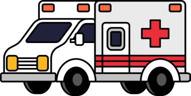 isolate illustration of an ambulance