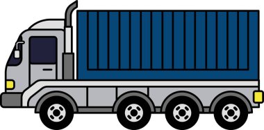 illustration of A semi truck with trailer