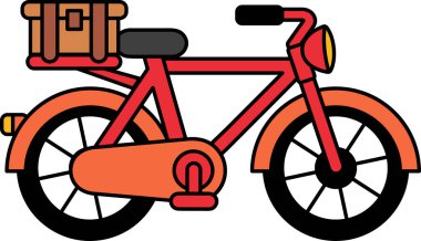 A bicycle with a bag on the back