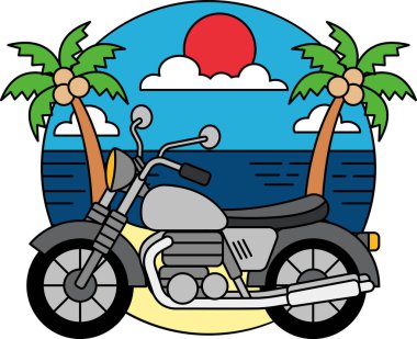 illustration of a vintage motorcycle
