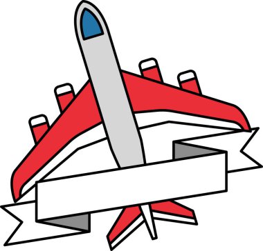 İzole edilmiş bir uçağın logot tipi